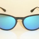 New  RAY BAN  Erika  Sunglasses  Black Frame  RB 4171 601/55  Blue Mirror Lenses