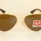 New  RAY BAN  Sunglasses  Matte Gold Frame  RB 3523 112/73  Brown Lenses