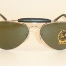 New RAY BAN  Aviator Silver Outdoorsman Leather  RB 3422Q 003  G-15 Lenses  58mm