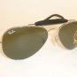 New RAY BAN Aviator Silver Outdoorsman Leather RB 3422Q 003 G-15 Lenses 58mm