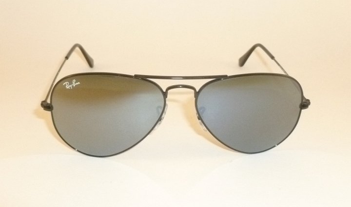 New  Ray Ban  AVIATOR Sunglasses  Black Frame  RB 3025 002/40 Mirror Lenses 55mm