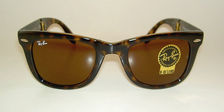 New RAY BAN  Sunglasses FOLDING WAYFARER Tortoise RB 4105 710  Brown Lenses 54mm