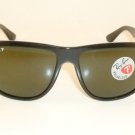 New RAY BAN Sunglasses  Black Frame RB 4147 601/58  Glass POLARIZED Green Lenses