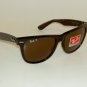 New RAY BAN Sunglasses Wayfarer Brown Frame RB 2140 902/57 Polarized Brown 50mm