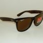 New RAY BAN Sunglasses Wayfarer Brown Frame RB 2140 902/57 Polarized Brown 50mm