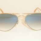 New RAY BAN Aviator Sunglasses Gold Frame RB 3025 001/3F Gradient Blue 55mm