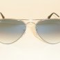New RAY BAN Aviator Sunglasses Silver Frame  RB 3025 003/3F  Gradient Blue  58mm