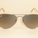 New RAY BAN Aviator Sunglasses Matte Gunmetal  RB 3025 029/71 Gradient Grey 58mm