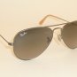 New RAY BAN Aviator Sunglasses Matte Gunmetal RB 3025 029/71 Gradient Grey 58mm