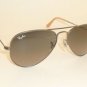 New RAY BAN Aviator Sunglasses Matte Gunmetal RB 3025 029/71 Gradient Grey 58mm