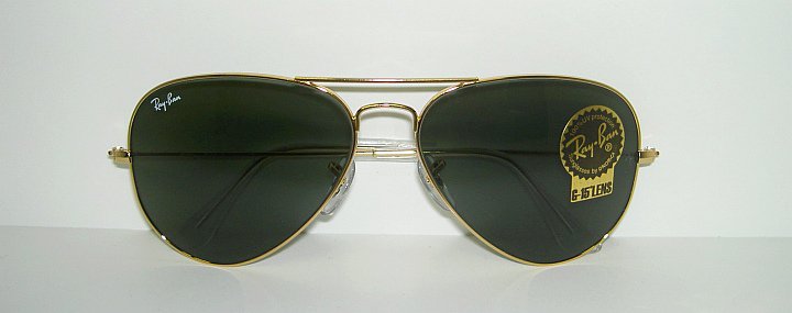 New  RAY BAN  AVIATOR  Sunglasses  GOLD FRAME  RB 3025 W3234  Medium/Small  55mm