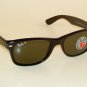 RAY BAN New WAYFARER Black Frame RB 2132 901/58 Glass Polarized Green 55mm LARGE