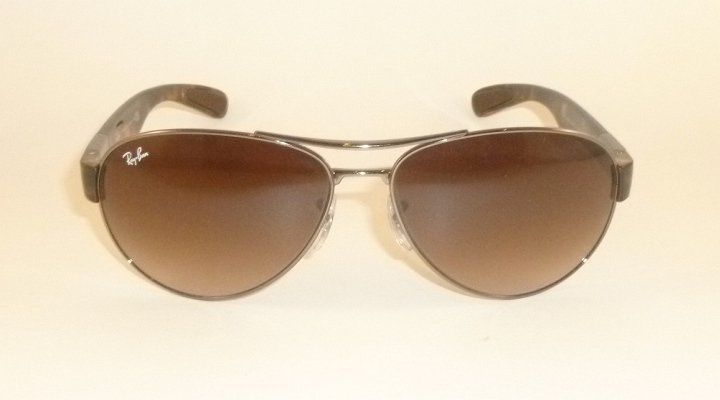 New RAY BAN Sunglasses Gunmetal Frame  RB 3509 004/13 Gradient Brown Lenses 66mm