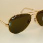New RAY BAN  Aviator Sunglasses Glass Polarized Green  RB 3025 001/58  Gold 55mm
