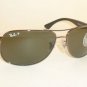 New  RAY BAN  Sunglasses  Gunmetal Frame  RB 3502 004/58  Polarized Lenses  61mm