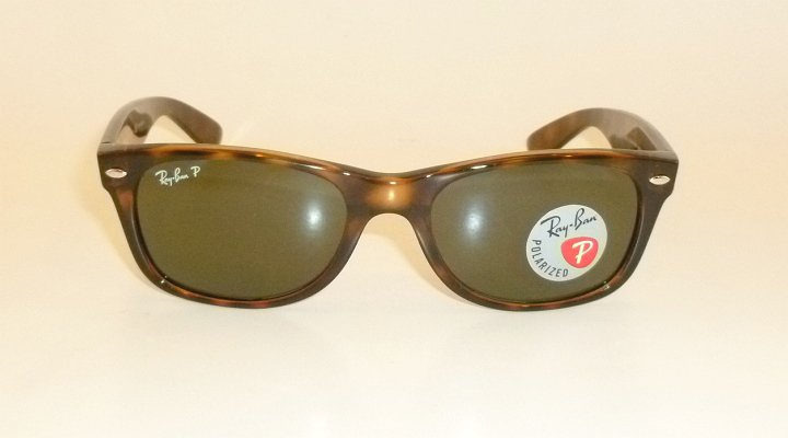 RAY BAN  New  WAYFARER  Brown Frame  RB 2132 902/58  Glass POLARIZED  55mm Large