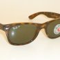 RAY BAN New WAYFARER Brown Frame RB 2132 902/58 Glass POLARIZED 55mm Large