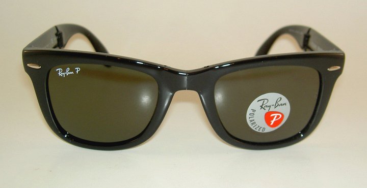 New RAY BAN  Sunglasses  FOLDING  WAYFARER  RB 4105 601/58 Polarized Green  54mm