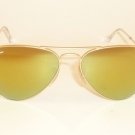 New  RAY BAN Aviator  Sunglasses  Matte Gold  RB 3025 112/93  Gold Mirror 58mm