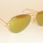 New RAY BAN Aviator Sunglasses Matte Gold RB 3025 112/93 Gold Mirror 58mm