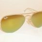 New RAY BAN Aviator Sunglasses Matte Gold RB 3025 112/93 Gold Mirror 58mm