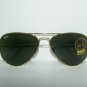 New RAY BAN Gold AVIATOR Sunglasses RB 3025 L0205 G-15 Glass Lens Medium 58mm