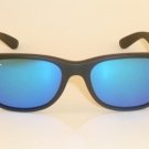 RAY BAN Sunglasses Matte Black Rubber WAYFARER  RB 2132 622/17  Blue Mirror 52mm