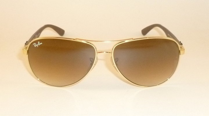 New RAY BAN Sunglasses TECH Gold Frame RB 8313 001/51 Gradient Brown Lenses 58mm