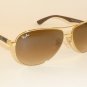 New RAY BAN Sunglasses TECH Gold Frame RB 8313 001/51 Gradient Brown Lenses 58mm