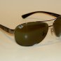 New RAY BAN Sunglasses Gunmetal AVIATOR RB 3386 004/71 Green Lenses 63mm