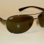 New RAY BAN Sunglasses Gunmetal AVIATOR RB 3386 004/71 Green Lenses 63mm