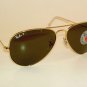 New RAY BAN  Aviator Sunglasses Glass Polarized Green  RB 3025 001/58  Gold 58mm