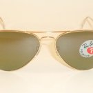 New RAY BAN Aviator Sunglasses  Gold Frame  RB 3025 001/M4  Polarized Green 62mm