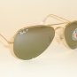 New RAY BAN Aviator Sunglasses  Gold Frame  RB 3025 001/M4  Polarized Green 62mm