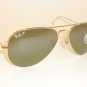 New RAY BAN Aviator Sunglasses  Gold Frame  RB 3025 001/M4  Polarized Green 62mm