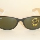New RAY BAN  Sunglasses WAYFARER  Top Black On Beige  RB 2132 875 G-15 Lens 55mm