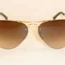 New RAY BAN Sunglasses  AVIATOR  Gold Frame  RB 3449 001/13  Gradient Brown 59mm