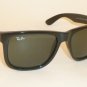 New RAY BAN Justin Sunglasses Shiny Black Frame RB 4165 601/71 Green Lenses 54mm
