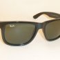 New RAY BAN Justin Sunglasses Shiny Black Frame RB 4165 601/71 Green Lenses 54mm