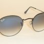 New RAY BAN Sunglasses ROUND METAL Black Frame RB 3447 006/3F Gradient Blue