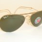 New RAY BAN FOLDING Aviator Gold Frame RB 3479 001/58 Polarized Lenses 58mm