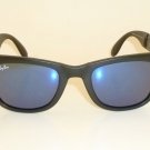 New RAY BAN Sunglasses  FOLDING WAYFARER Matte Black  RB 4105 601S/68  Blue Lens