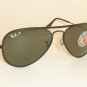 New RAY BAN Sunglasses Full Color Black Frame RB 3025JM 002/58 Polarized 55mm