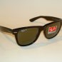 New RAY BAN Sunglasses Black WAYFARER Glass Polarized RB 2140 901/58 Medium 50mm