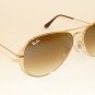 New RAY BAN Aviator Sunglasses  Gold Frame  RB 3025 001/51  Gradient Brown  58mm