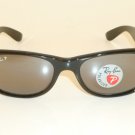 RAY BAN  New WAYFARER Black Frame  RB 2132 601/K3  Glass POLARIZED  52mm Medium