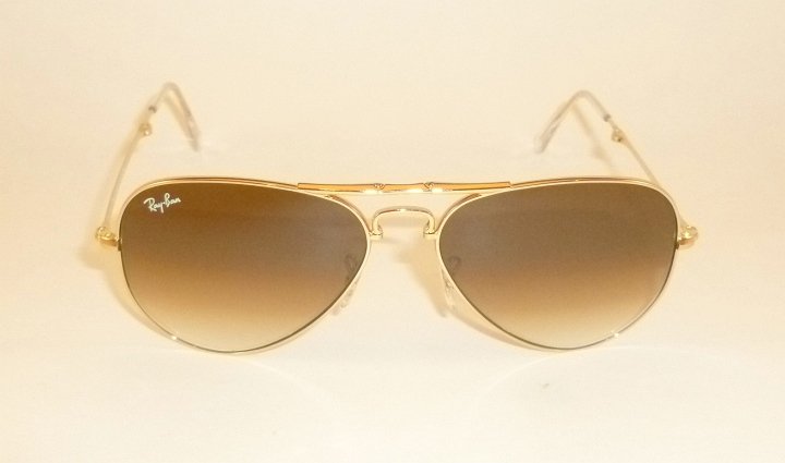 New RAY BAN  FOLDING  Aviator  Gold Frame  RB 3479 001/51  Gradient Brown 55mm