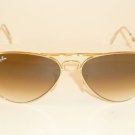New RAY BAN  FOLDING  Aviator  Gold Frame  RB 3479 001/51  Gradient Brown 55mm