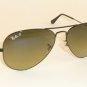 New RAY BAN Aviator Sunglasses Black Frame RB 3025 002/76 Polarized Lenses 58mm