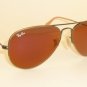 New RAY BAN Aviator Sunglasses Bronze Frame RB 3025 167/2K Red Mirror Lens 55mm